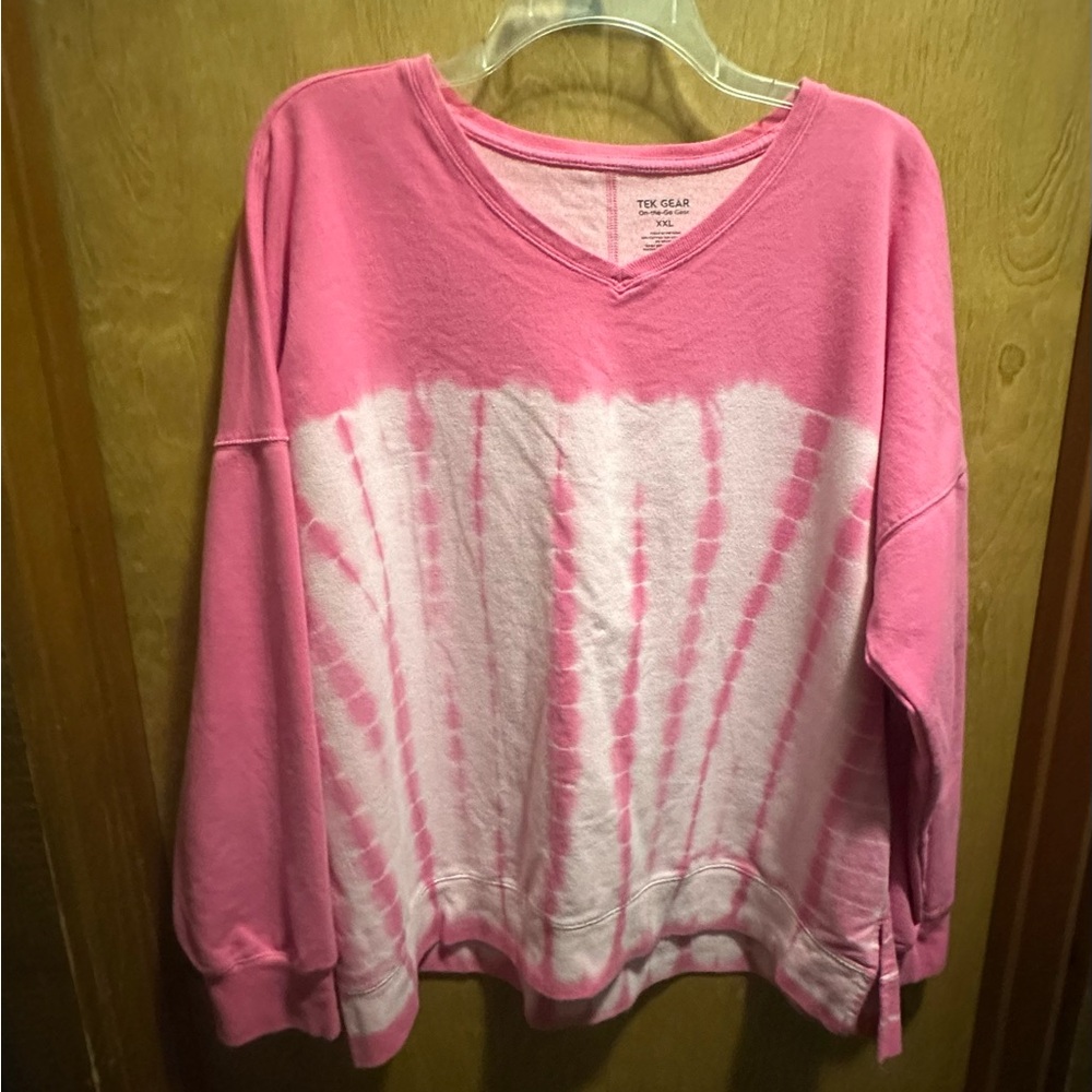 Tie-Dye Pink and White Women's Top
